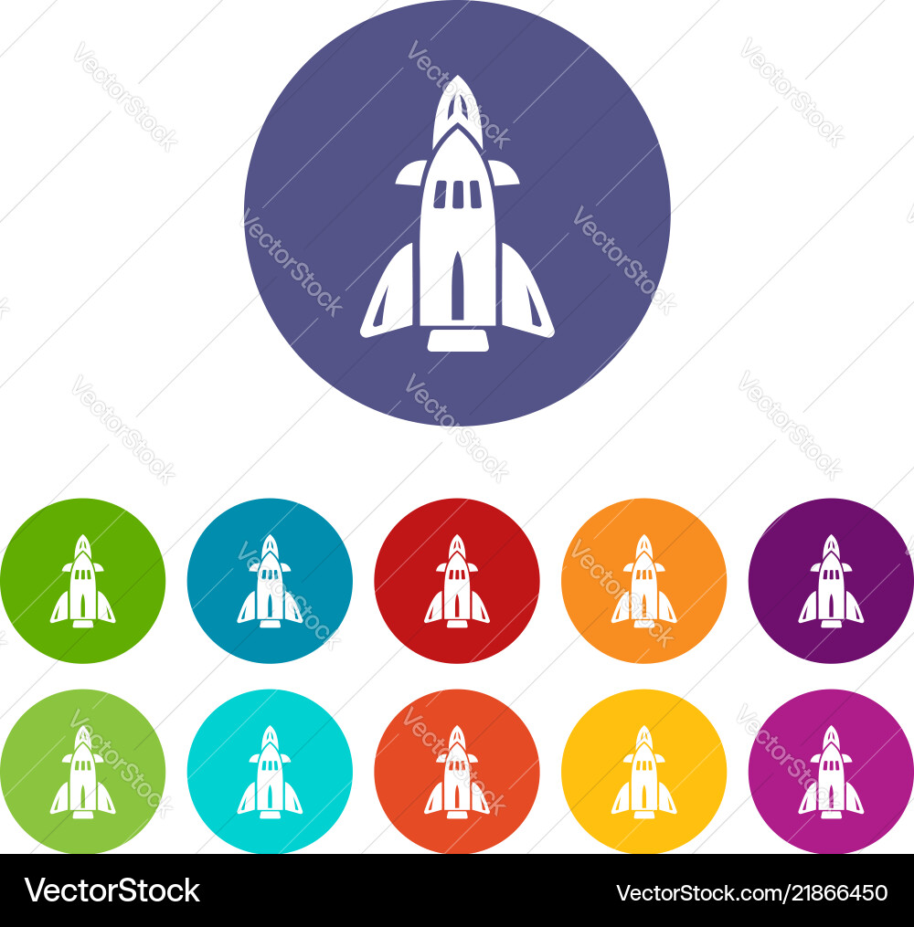 Rocket icons set color Rocket icons set color vector image