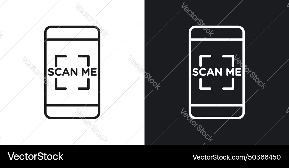 Scan me icon set qr code and digital arrow symbol vector image