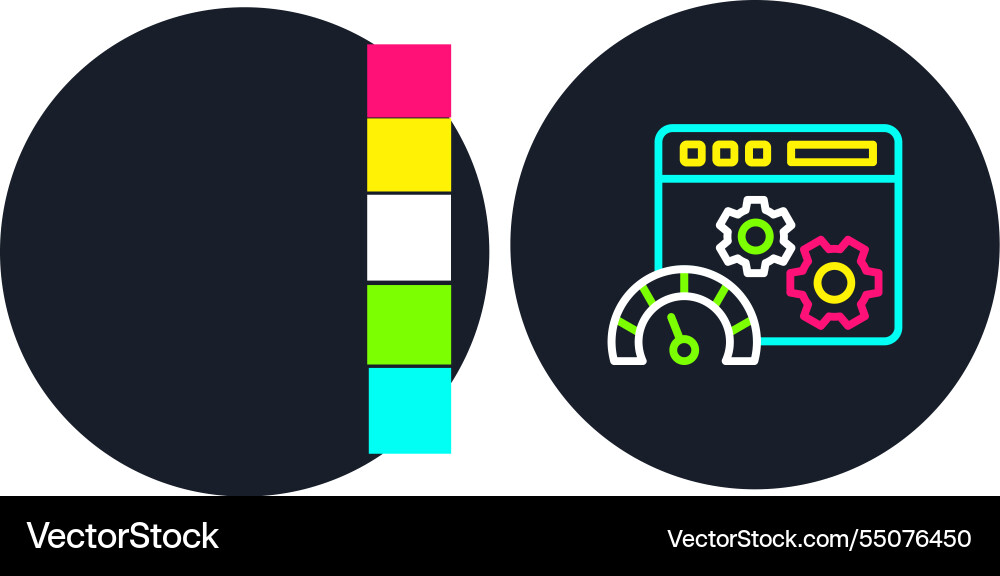 Web page speed test line multi color icon vector image