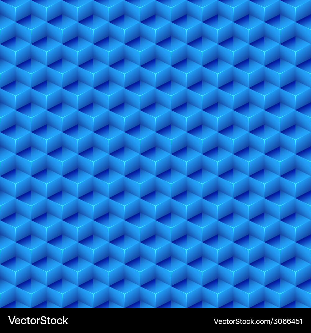 Abstract Blue Cube Pattern vector image