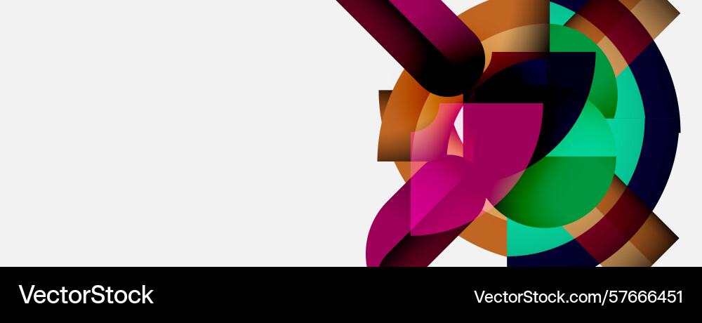 Abstract colorful shapes overlap creating dynamic Vector Image