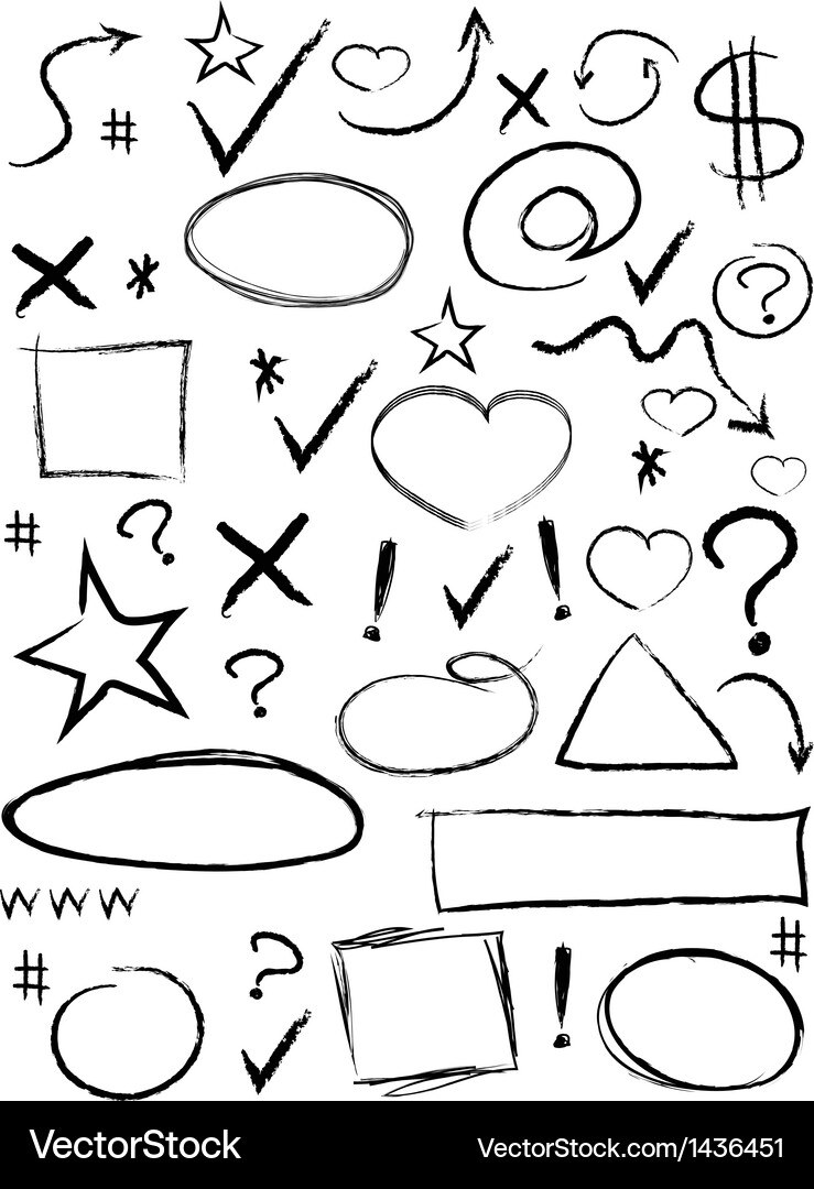 Collection of scribble design element Vector Image