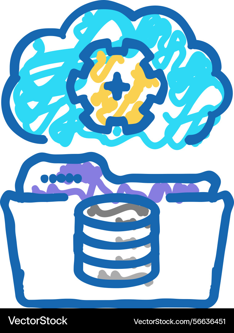 Data archiving database icon doodle Data archiving database icon doodle vector image