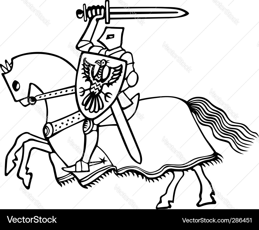 Medieval Knight Illustration Vector Image