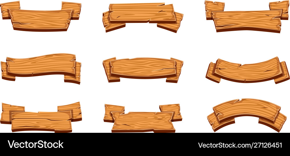 Wooden banners rustic signboards vintage Wooden banners rustic signboards vintage vector image