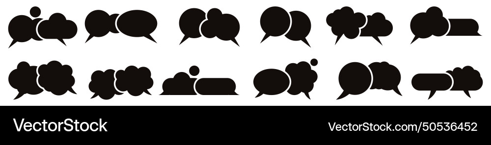 Blank speech bubbles elements set social media Vector Image