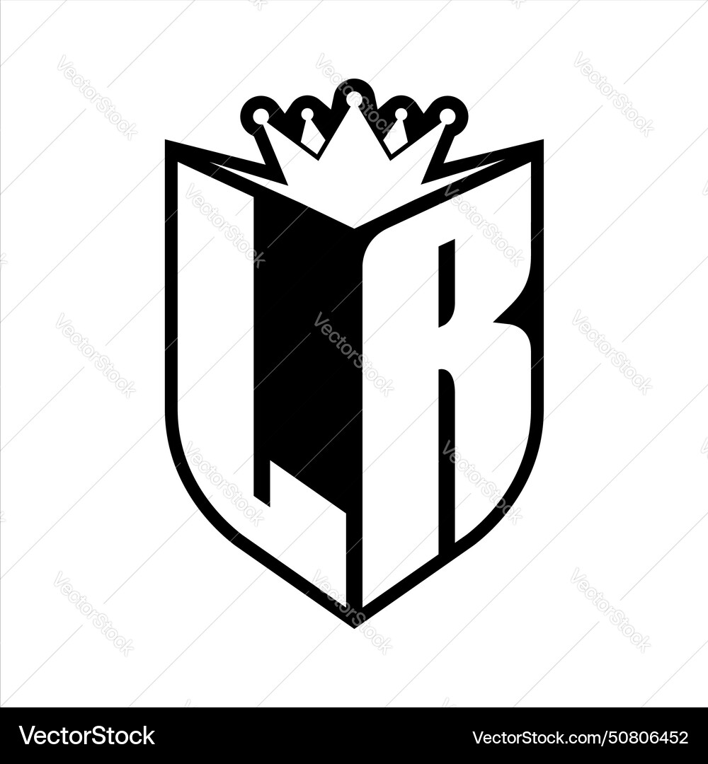 Lr letter bold monogram with shield shape Vector Image