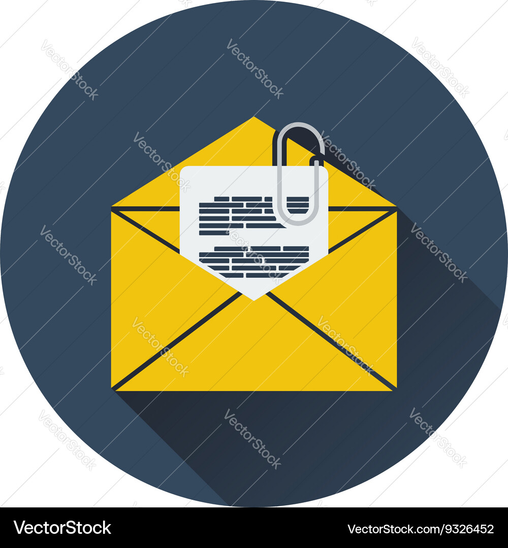 Mail with attachment icon vector image