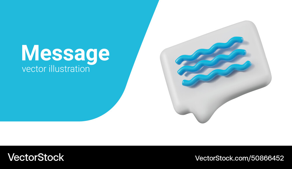 Message sign in realistic style symbol Message sign in realistic style symbol Vector Image
