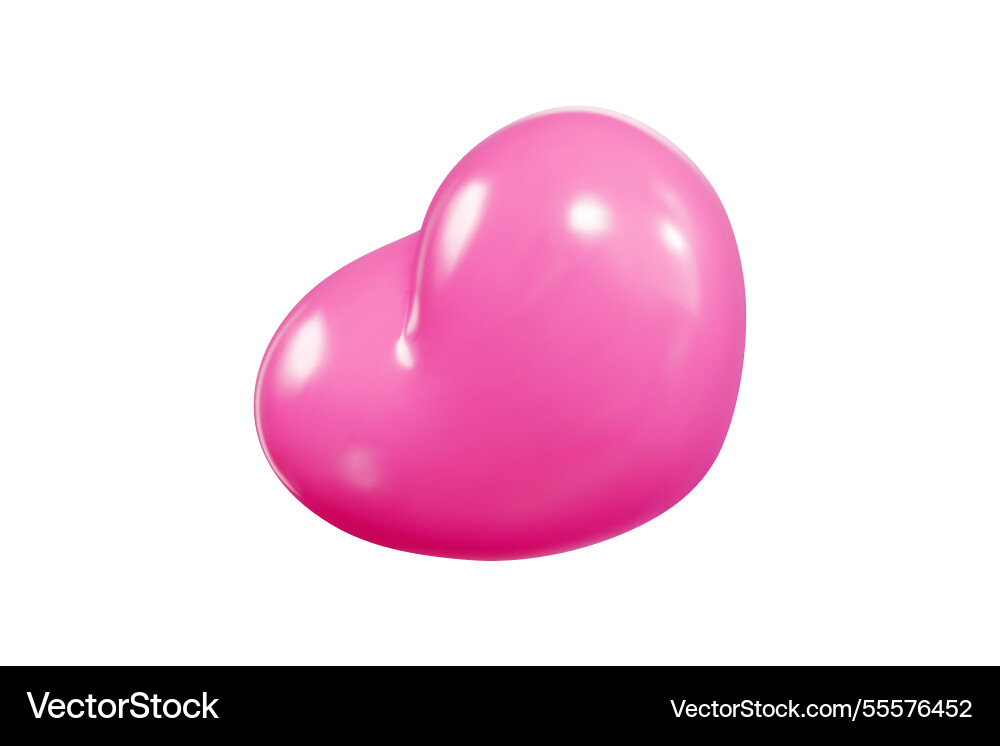 Pink heart balloon of 3d design shown Pink heart balloon of 3d design shown vector image
