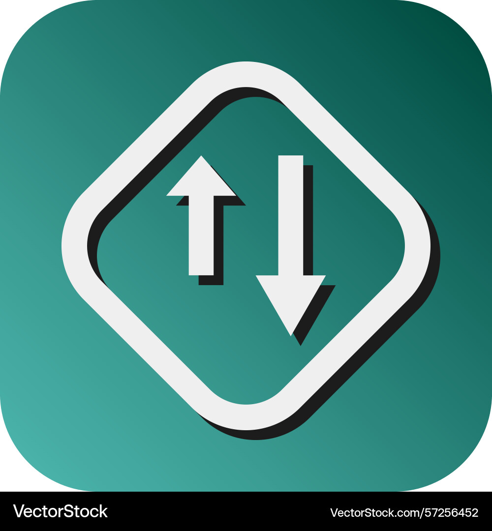 Priority oncomming glyph gradient background icon Vector Image