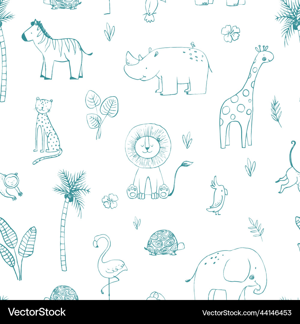 Beautiful seamless baby pattern with cute Vector Image