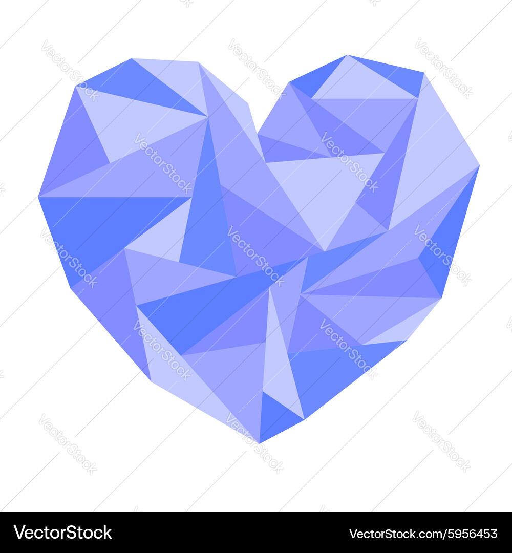 Blue origami heart Vector Image