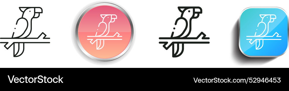 Cockatoo icon thin linear regular and button vector image