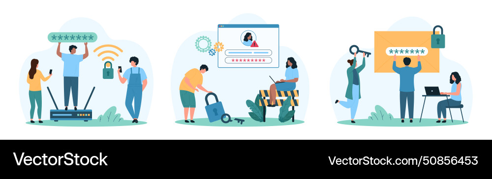 Cyber security login and password for account Cyber security login and password for account vector image
