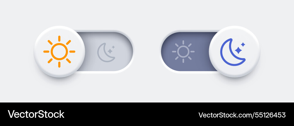 Dark-Modus und Licht-Toggle-Schalter-Tasten Dark-Modus und Licht-Toggle-Schalter-Tasten vektorbild