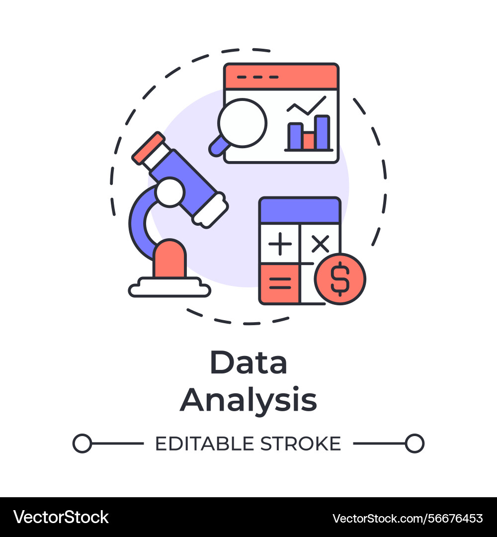 Data analysis multi color concept icon Vector Image