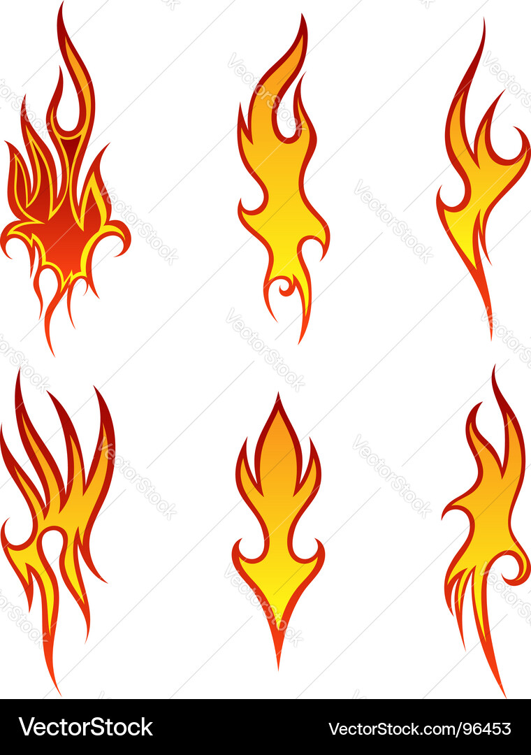 Fiery Flame Patterns vector image