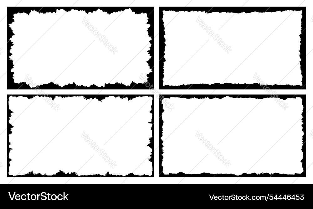 Rough edge frame border rectangular vector image