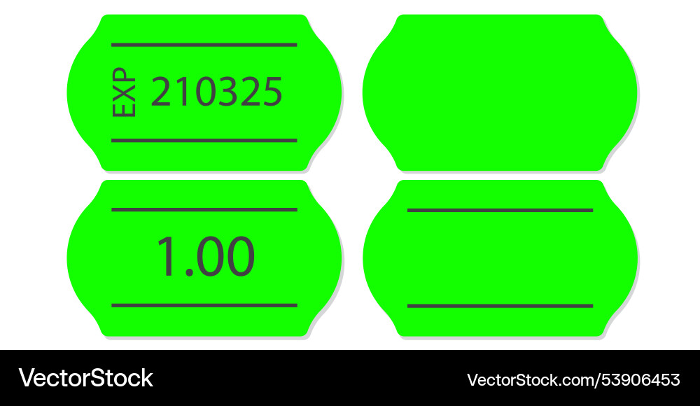 Self-adhesive green neon paper price tag with two Self-adhesive green neon paper price tag with two vector image