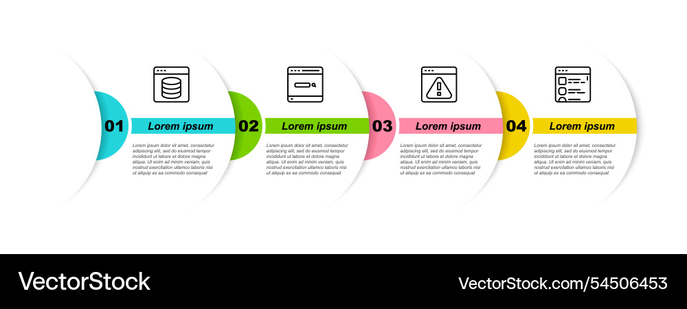 Set line server data web hosting search engine Set line server data web hosting search engine vector image