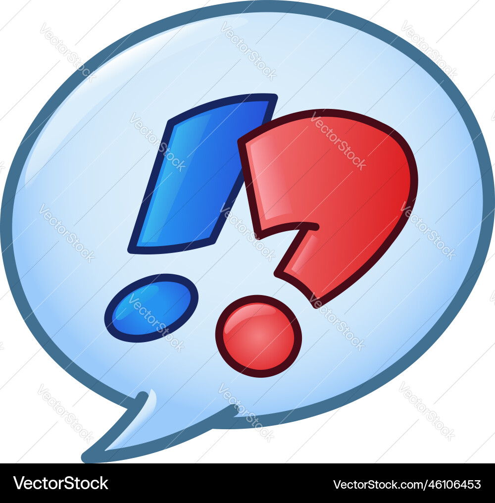 Speech bubble with question and exclamation Speech bubble with question and exclamation vector image