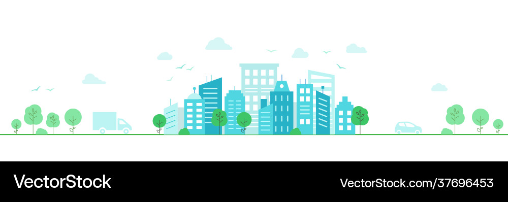 Urban Townscape - City Skyline Vector Image
