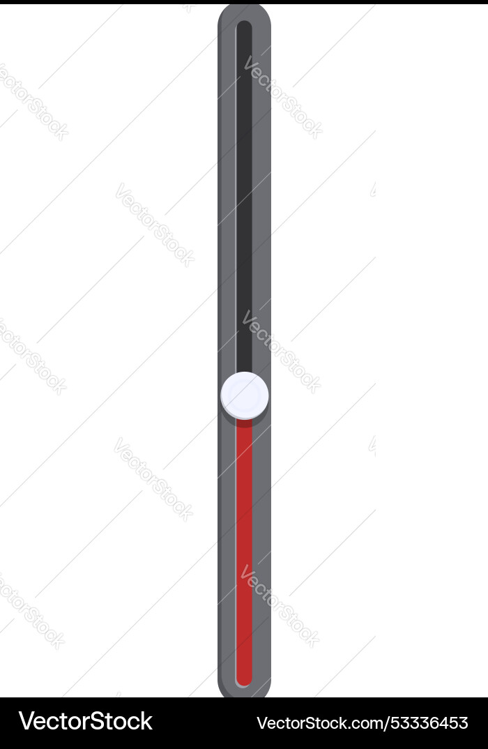 Vertical interface slider with red bar and round Vertical interface slider with red bar and round vector image