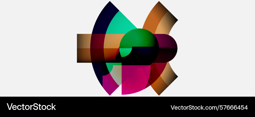 Abstract colorful design features overlapping Vector Image