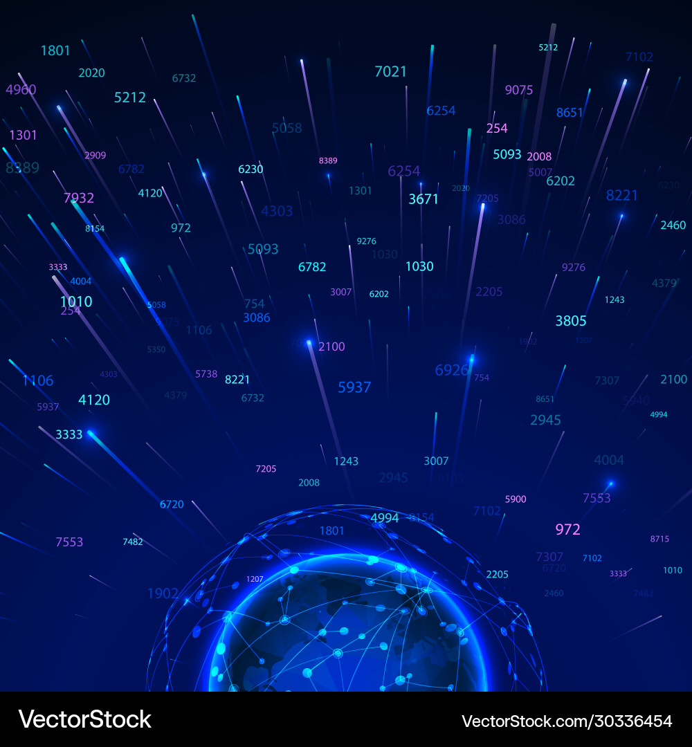 Big data concept random numbers and streams Big data concept random numbers and streams vector image