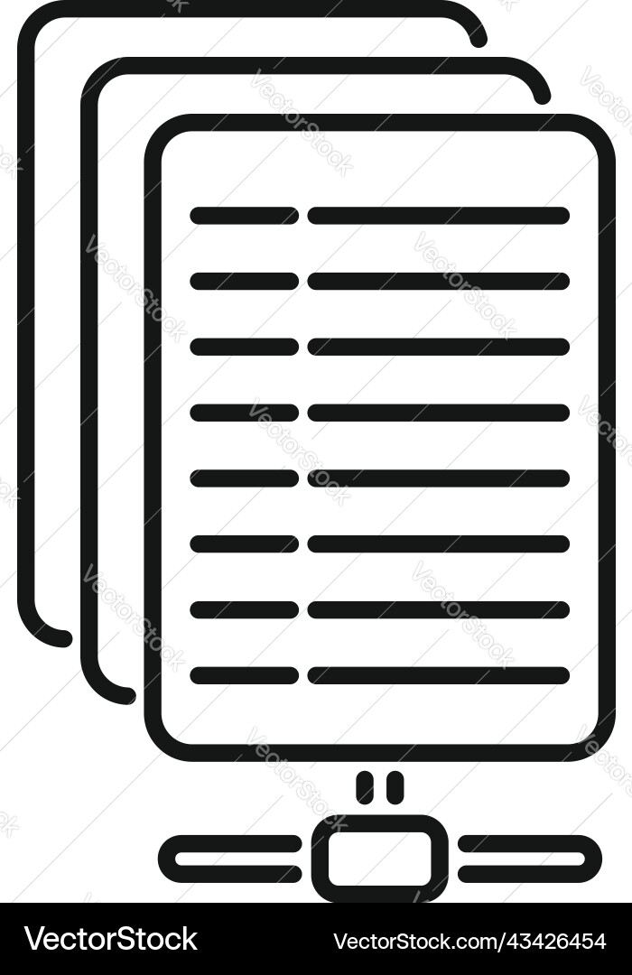 Database sheet icon outline crm data Database sheet icon outline crm data vector image