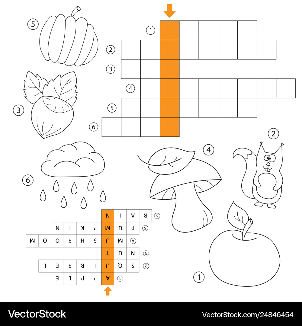 Englisch lernen mit einem Herbst Wortspiel für Kinder Englisch lernen mit einem Herbst Wortspiel für Kinder vektorbild