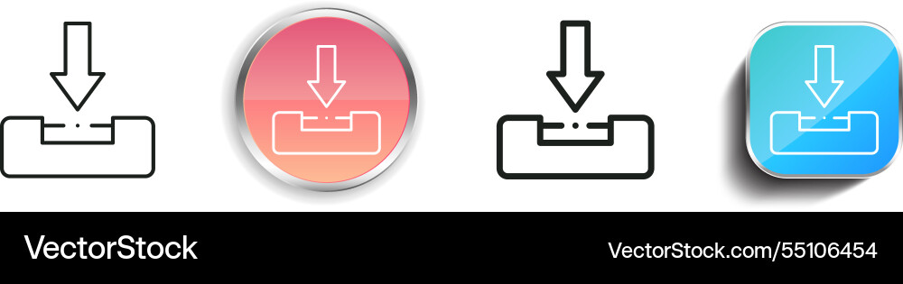 Inbox icon thin linear regular and button style vector image