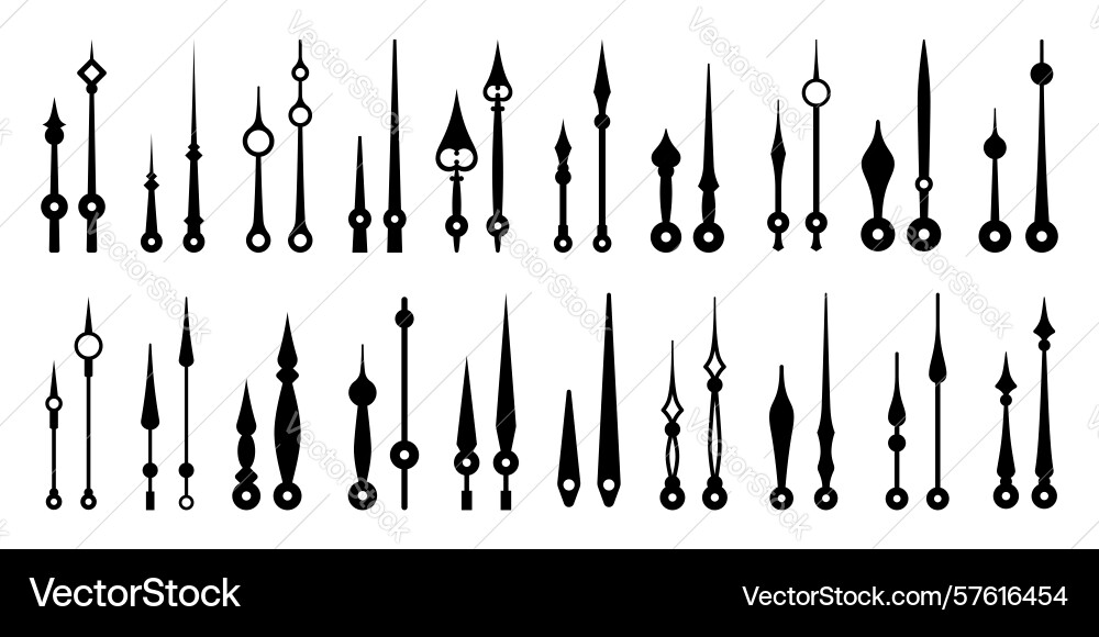 Isolated clock hands time pointers watch arrows vector image
