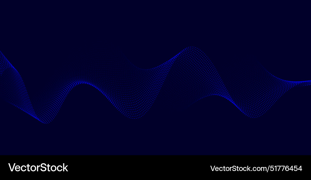 Minimal background with blue flowing dots design vector image