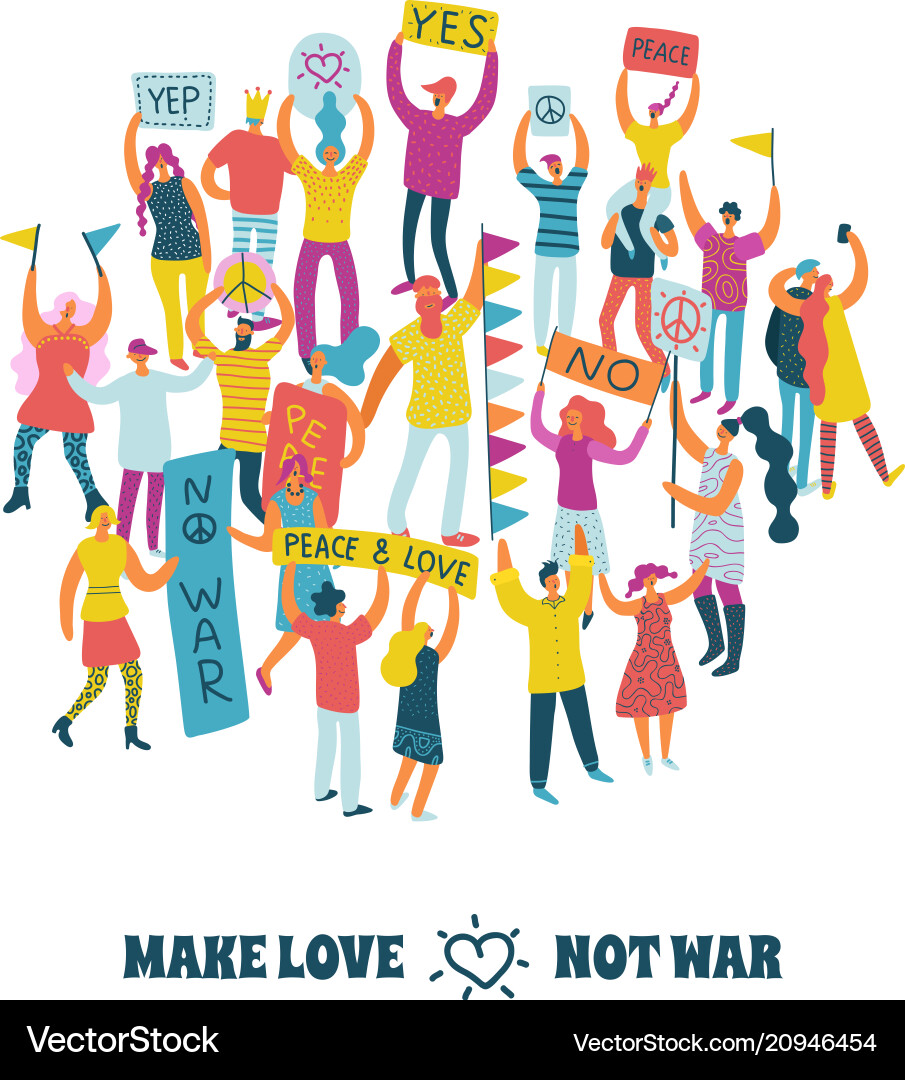 People for peace design concept vector image