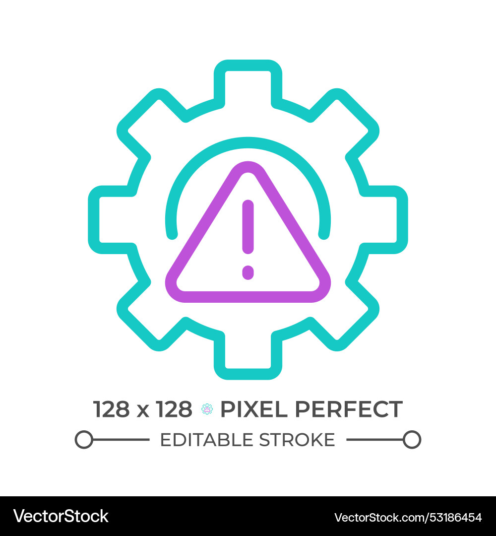 Setup error two color line icon Setup error two color line icon vector image