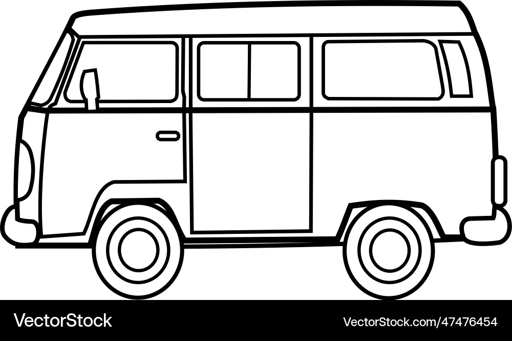 Van outline Royalty Free Vector Image - VectorStock