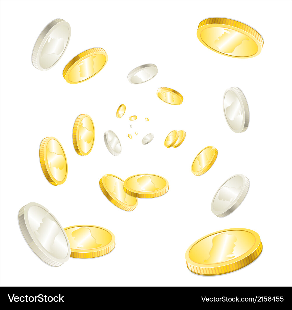 Falling Coins Background Vector Image