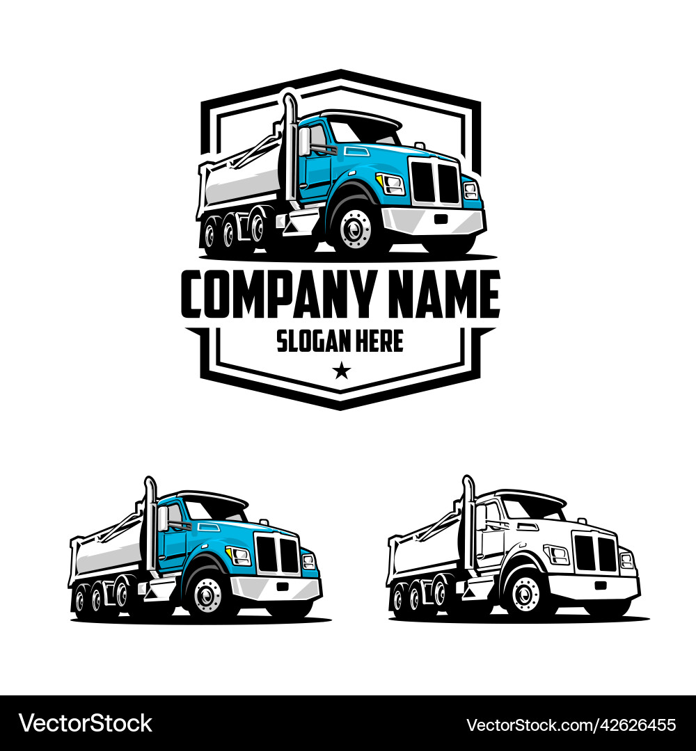 Heavy Haul Truck Logo - Big Rig Emblem Vector Image