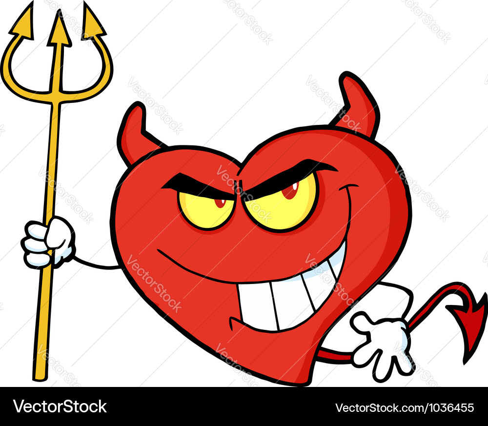 Naughty Devil Heart Vector Image