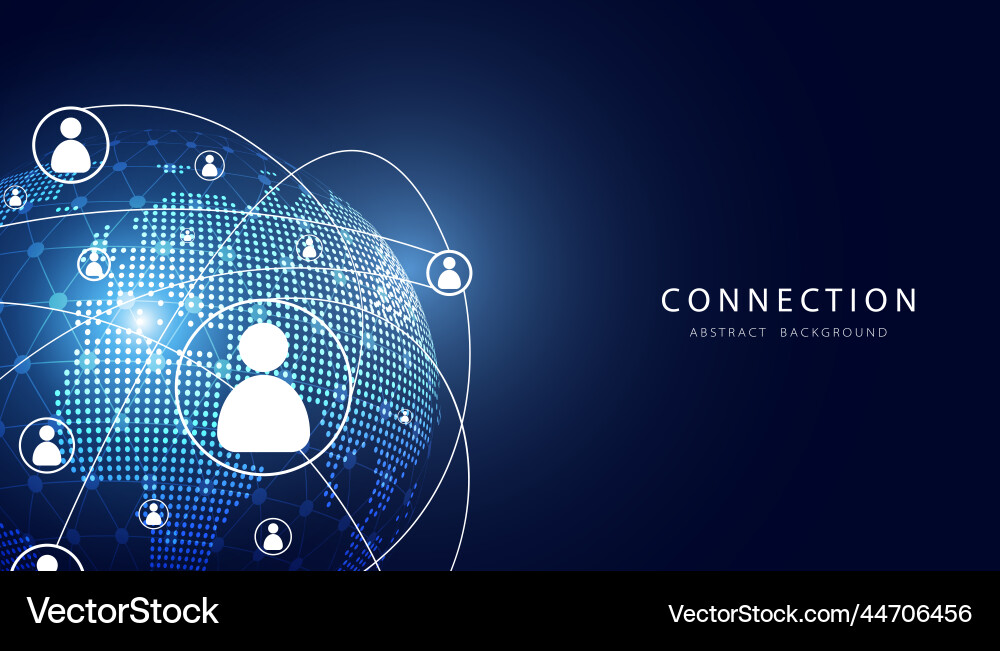 Abstract connection world technology vector image