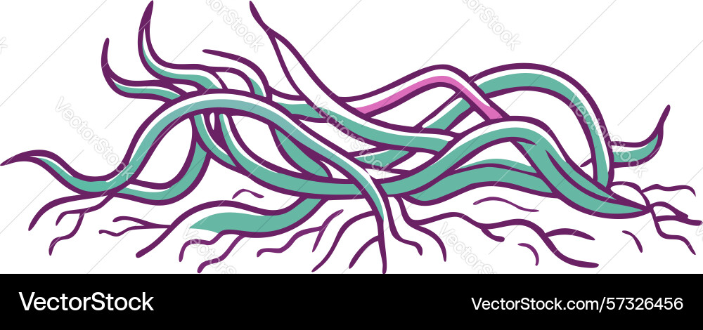 Abstract tangled root network design vector image