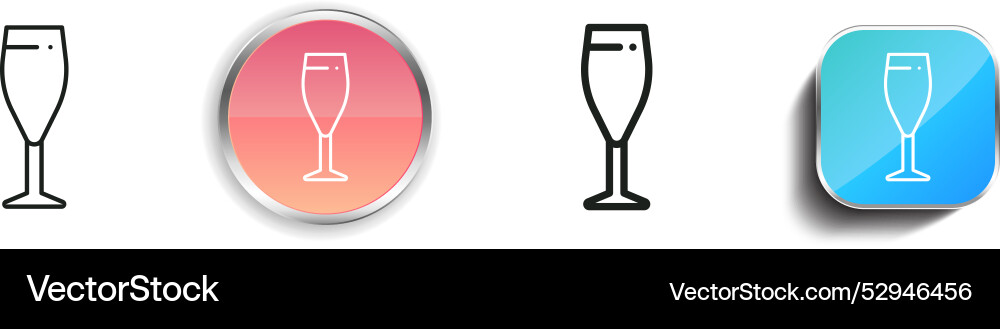 Cocktail icon thin linear regular and button Cocktail icon thin linear regular and button vector image