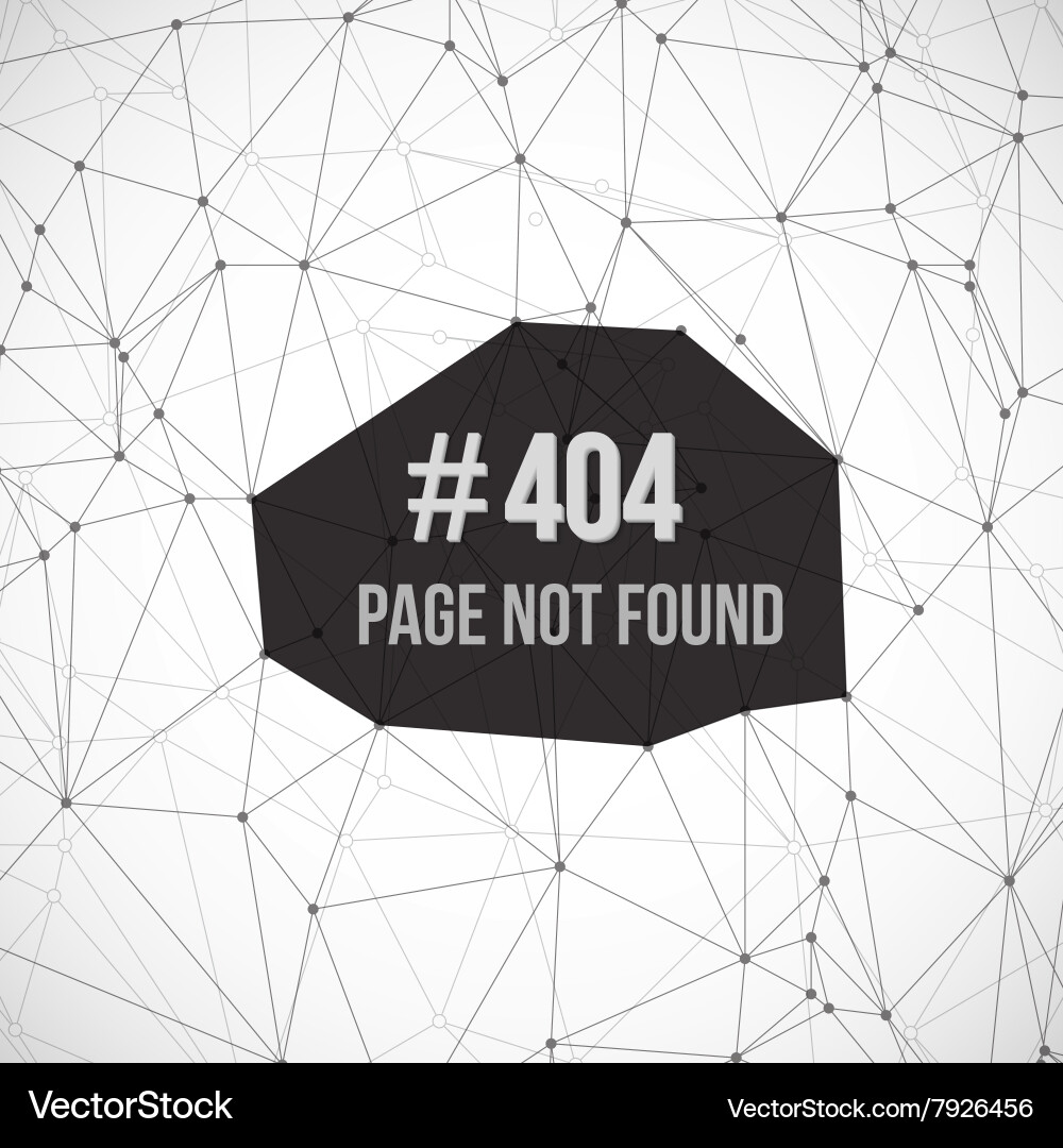 Error 404 futuristic wireframe background vector image