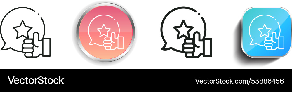 Feedback icon thin linear regular and button vector image