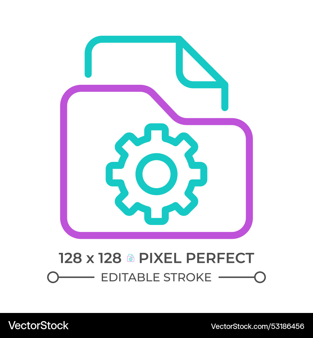 File management two color line icon File management two color line icon vector image