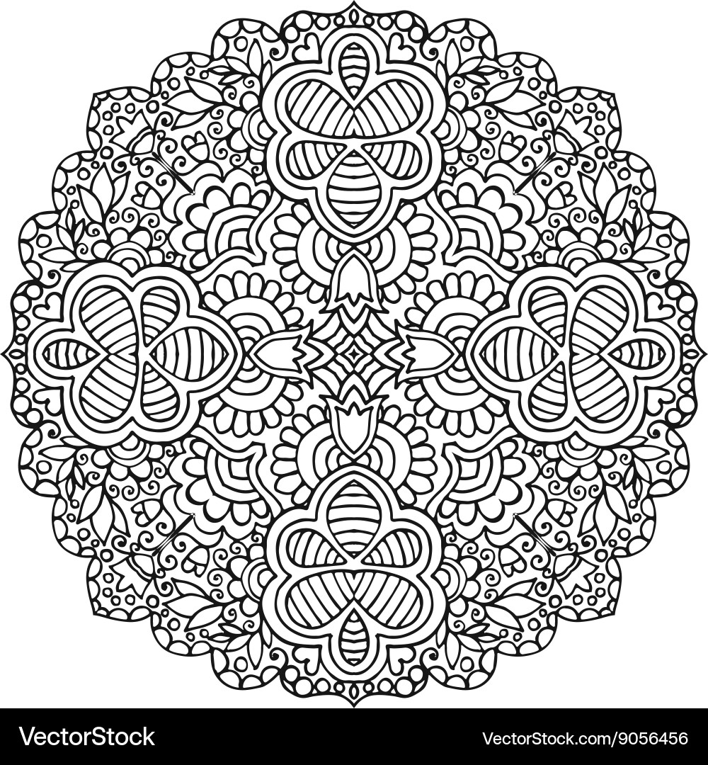 Floral Mandala Ornament Vector Image
