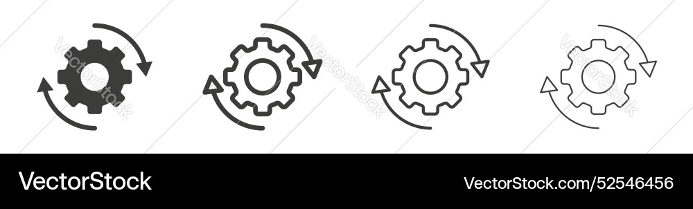 Implementation icon set on white background Implementation icon set on white background Vector Image