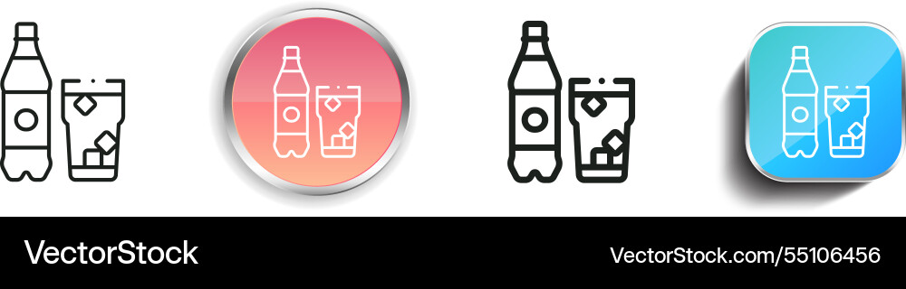 Inca kola icon thin linear regular and button Vector Image